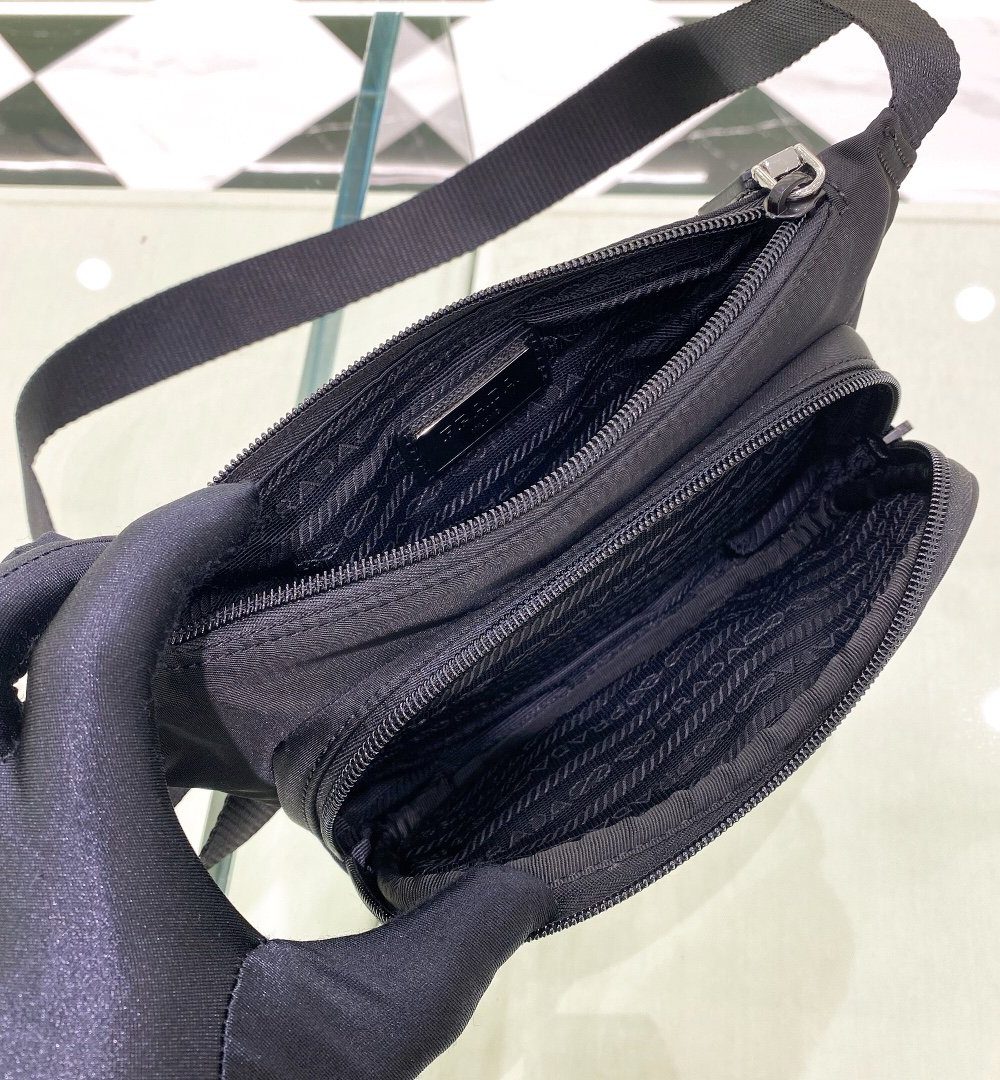 Prada Re-Nylon And Saffiano Shoulder Bag Black For Women, Women's Bags 7.5in/19cm 2VH128_2DMG_F0002_V_OOO