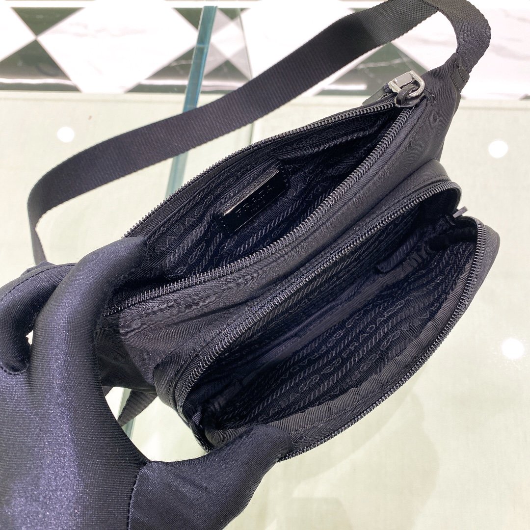 Prada Re-Nylon And Saffiano Shoulder Bag Black For Women, Women's Bags 7.5in/19cm 2VH128_2DMG_F0002_V_OOO - Image 3