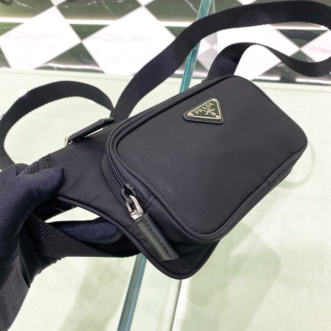 Prada Re-Nylon And Saffiano Shoulder Bag Black For Women, Women's Bags 7.5in/19cm 2VH128_2DMG_F0002_V_OOO - Image 5