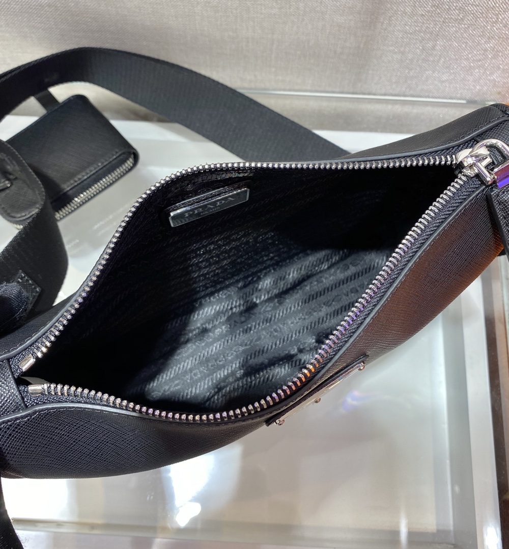 Prada Re-Nylon And Saffiano Shoulder Bag Black For Women, Women's Bags 9.4in/24cm 2VH113_2DMH_F0002_V_OOP