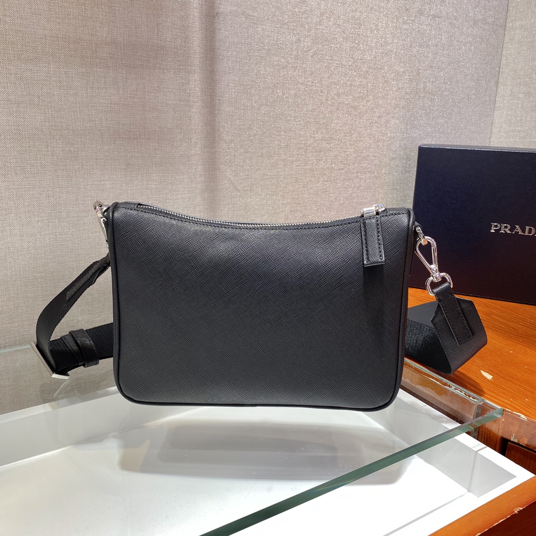 Prada Re-Nylon And Saffiano Shoulder Bag Black For Women, Women's Bags 9.4in/24cm 2VH113_2DMH_F0002_V_OOP - Image 9