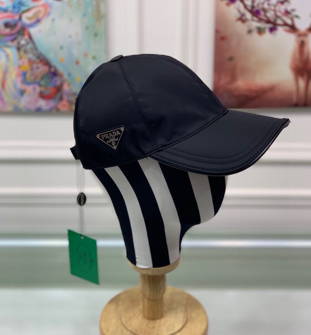 Prada Re-Nylon Baseball Cap Black Prada Cap 2HC274_2DMI_F0002