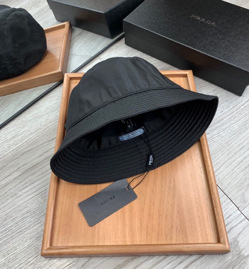 Prada Re-Nylon Bucket Hat Black Prada Hat 1HC137_2DMI_F0002