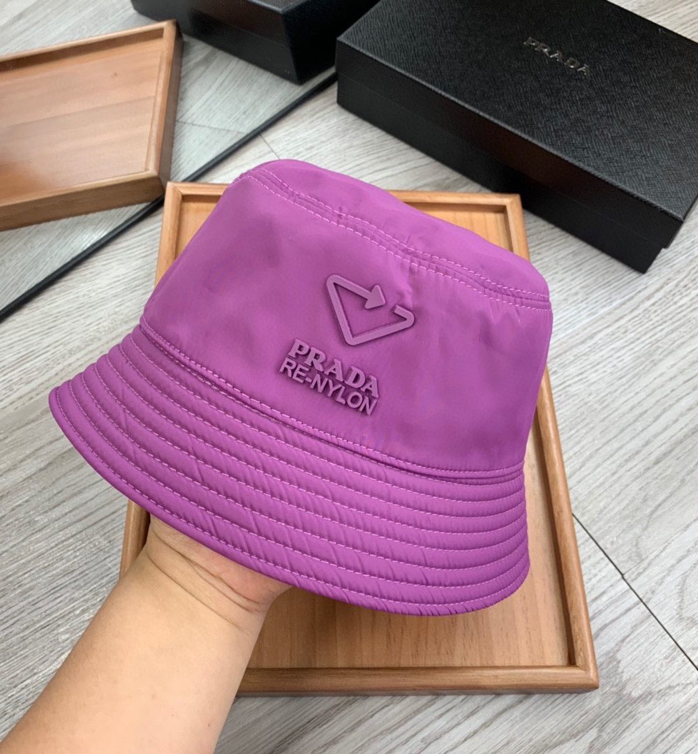 Prada Re-Nylon Bucket Hat Purple Prada Hat