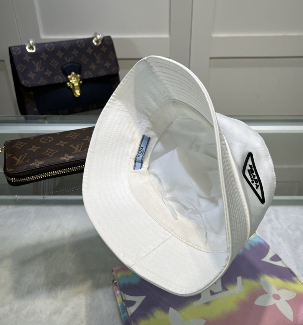 Prada Re-Nylon Bucket Hat White Prada Hat