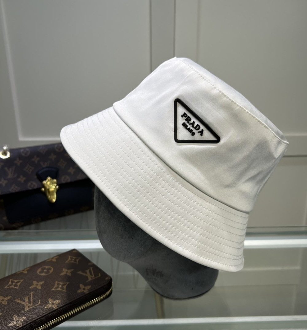 Prada Re-Nylon Bucket Hat White Prada Hat