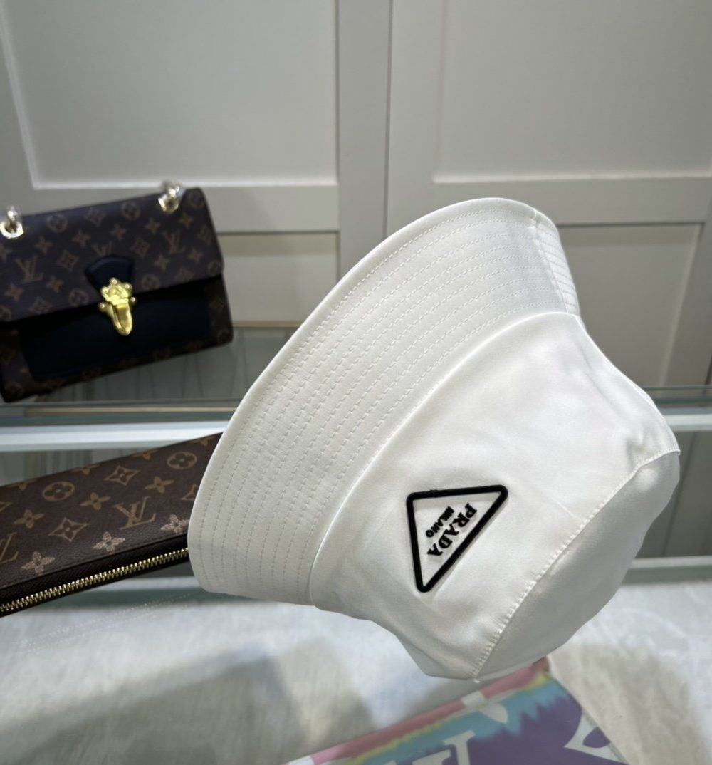 Prada Re-Nylon Bucket Hat White Prada Hat