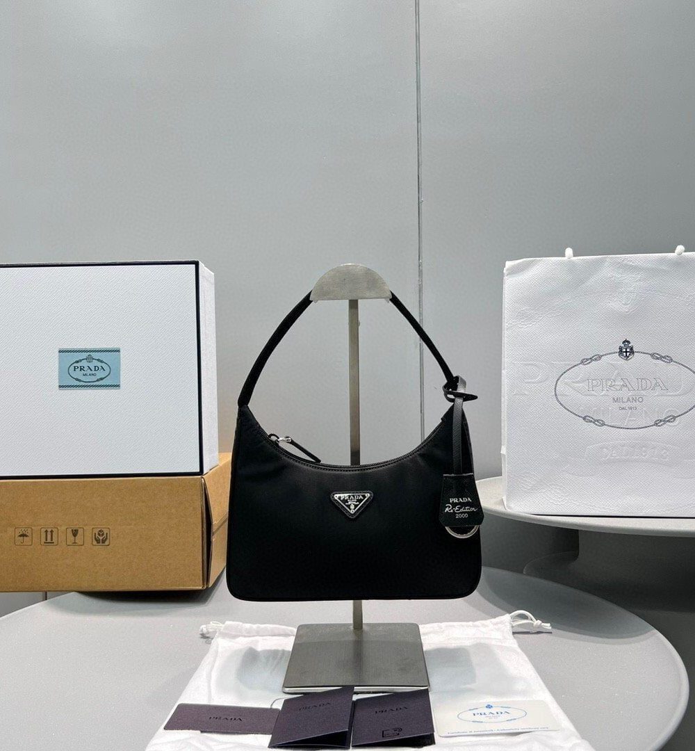 Prada Re-Nylon Re-Edition 2000 Mini-Bag Black For Women, Women's Bags 8.6in/22cm 1NE515_RDH0_F0002