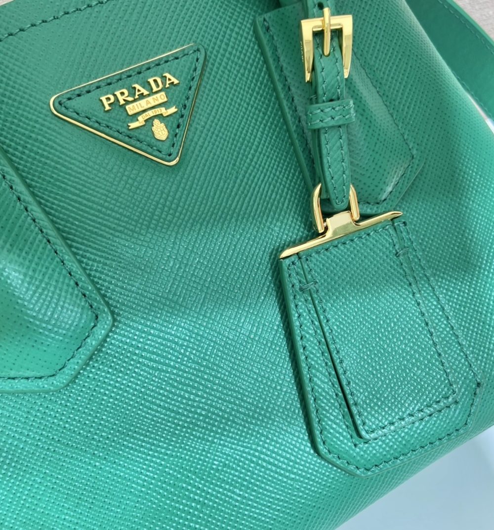 Prada Saffiano Mini Bag Green For Women, Women's Bags 9.8in/25cm 1BG443_2A4A_F0458_V_XOO