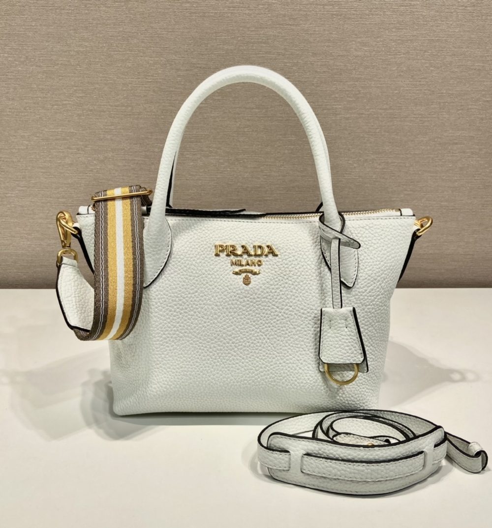 Prada Saffiano Mini Bag White For Women, Women's Bags 9.4in/24cm