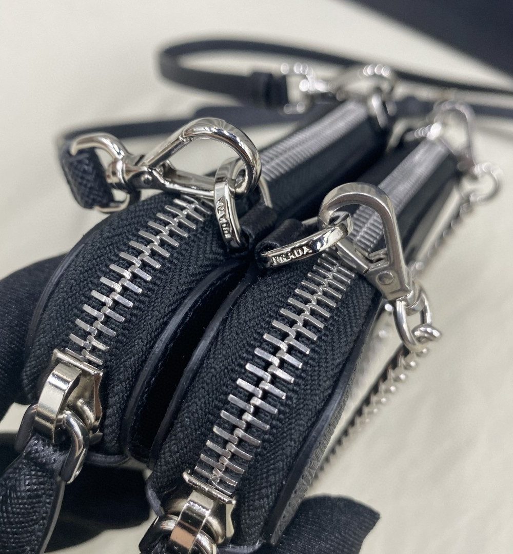 Prada Saffiano Mini Pouch Black For Women, Women's Bags 5.9in/15cm 1NR015_053_F0002