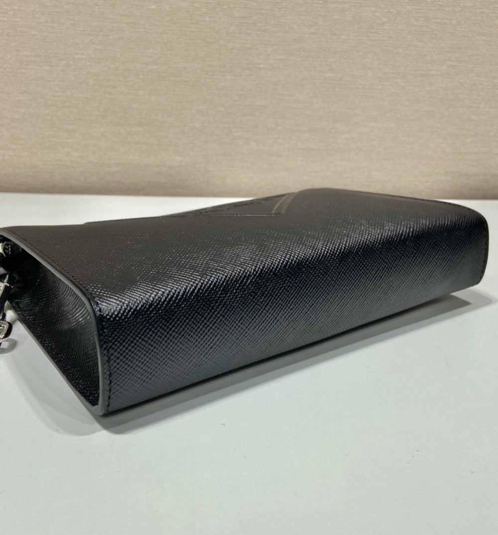 Prada Saffiano Pouch Black For Women, Women's Bags 9.8in/25cm 2VF039_2FAD_F0002_V_OOO