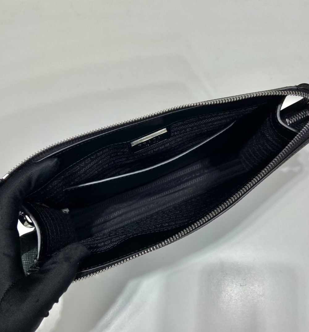 Prada Saffiano Pouch Black For Women, Women's Bags 9.8in/25cm 2VF039_2FAD_F0002_V_OOO