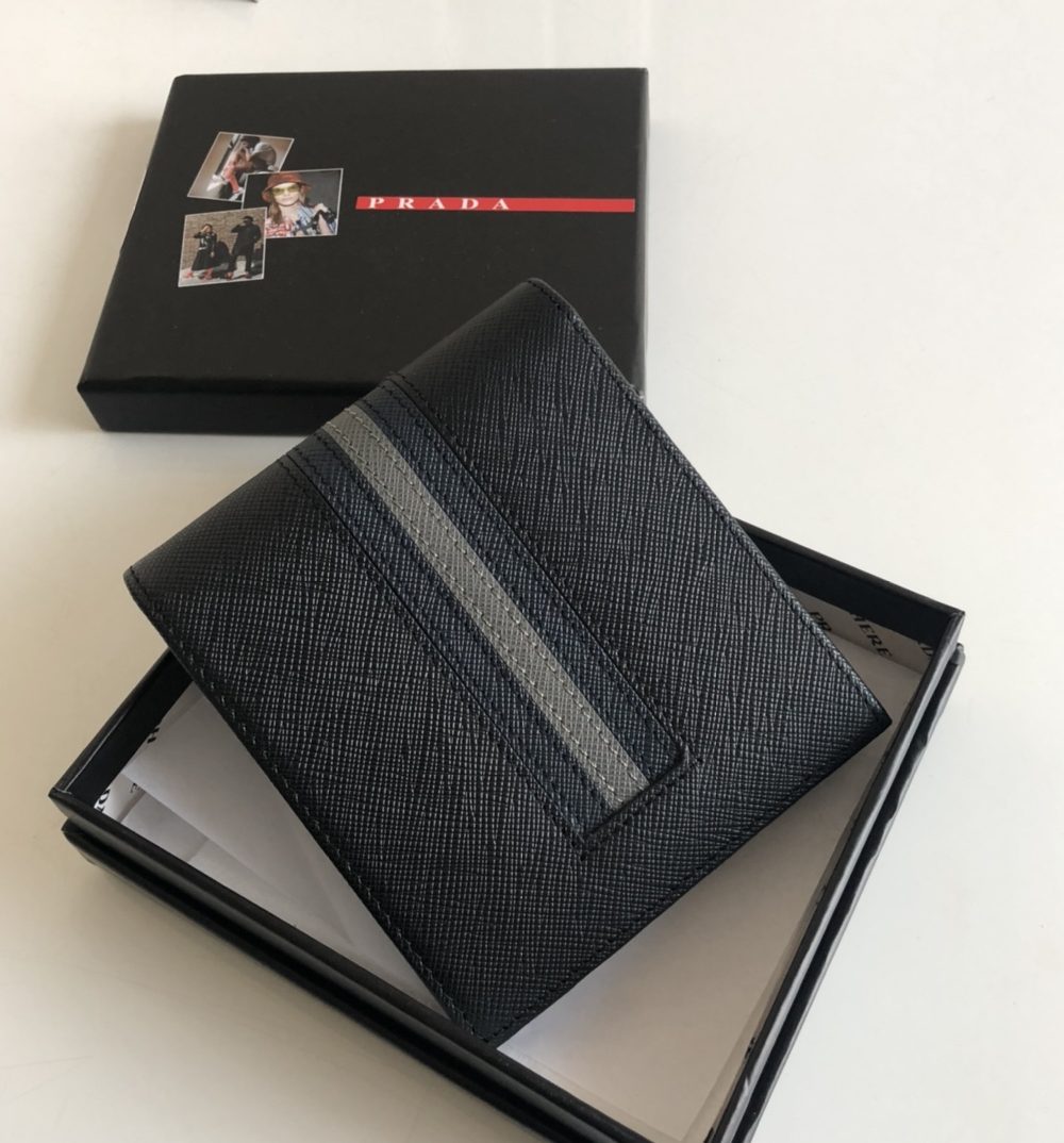 1:1 Replica Prada Saffiano Wallet Black For Women, Women's Wallets 4.5in/11cm