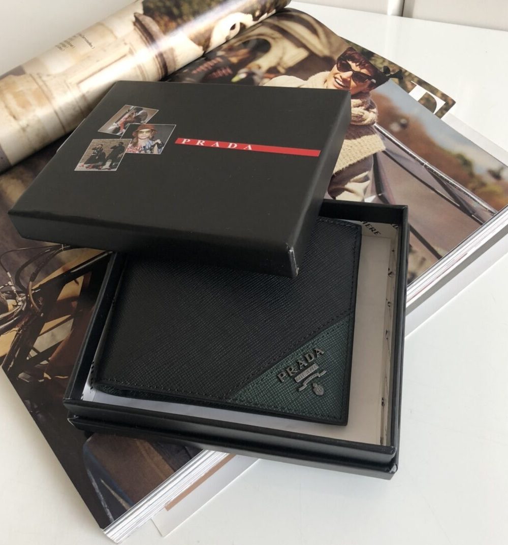 1:1 Replica Prada Saffiano Wallet Black For Women, Women's Wallets 4.5in/11cm