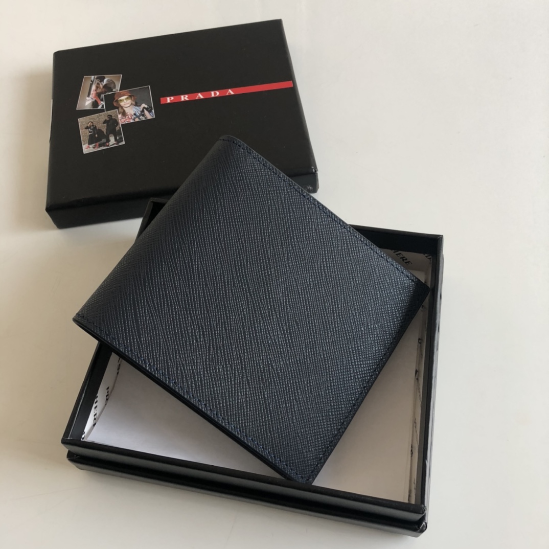 1:1 Replica Prada Saffiano Wallet Black For Women, Women's Wallets 4.5in/11cm - Image 3