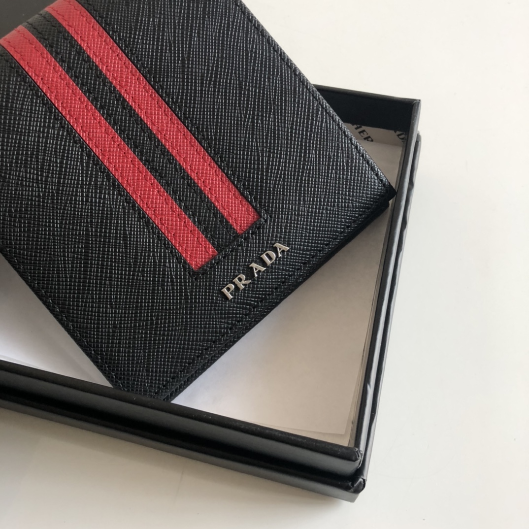 1:1 Replica Prada Saffiano Wallet Black For Women, Women's Wallets 4.5in/11cm - Image 5