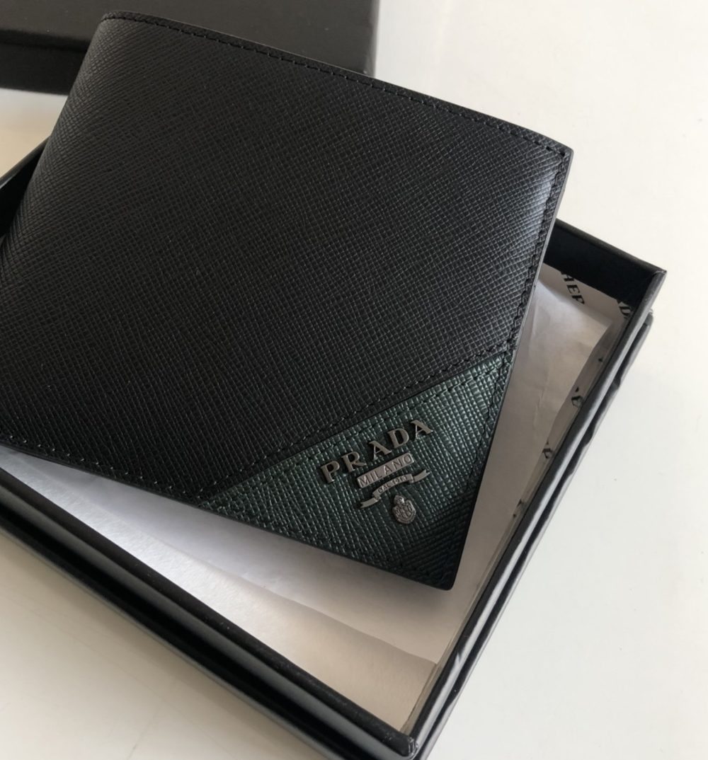 1:1 Replica Prada Saffiano Wallet Black For Women, Women's Wallets 4.5in/11cm