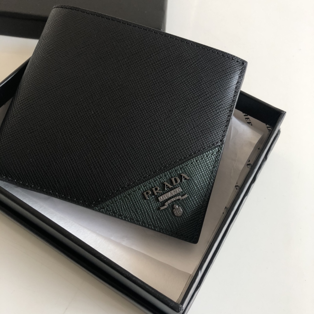 1:1 Replica Prada Saffiano Wallet Black For Women, Women's Wallets 4.5in/11cm - Image 6