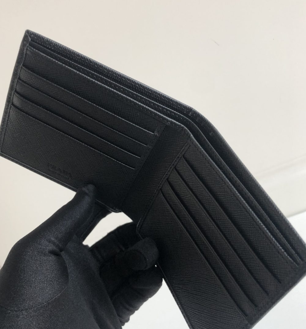 1:1 Replica Prada Saffiano Wallet Black For Women, Women's Wallets 4.5in/11cm