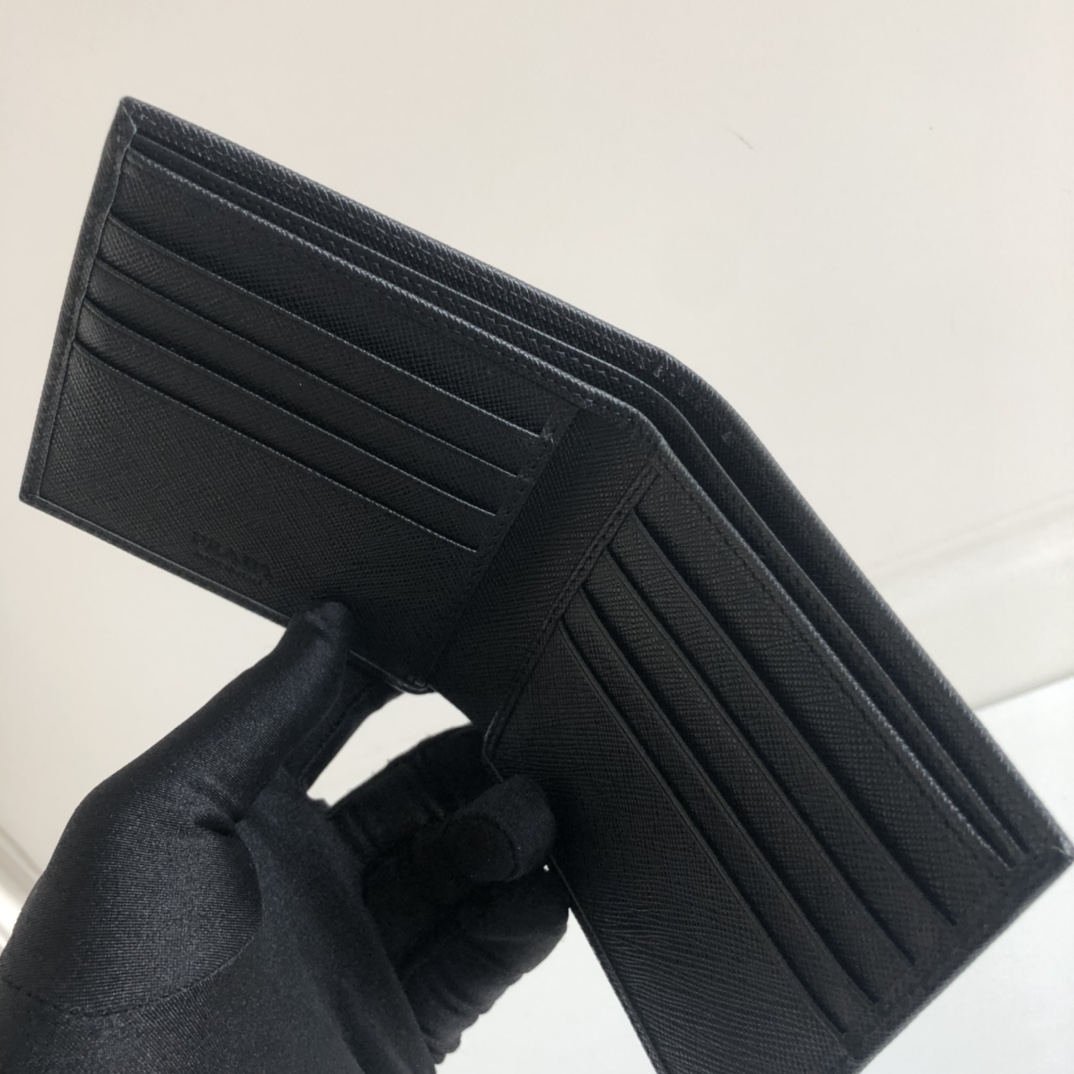 1:1 Replica Prada Saffiano Wallet Black For Women, Women's Wallets 4.5in/11cm - Image 2
