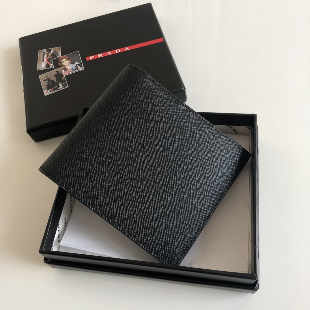1:1 Replica Prada Saffiano Wallet Black For Women, Women's Wallets 4.5in/11cm - Image 7