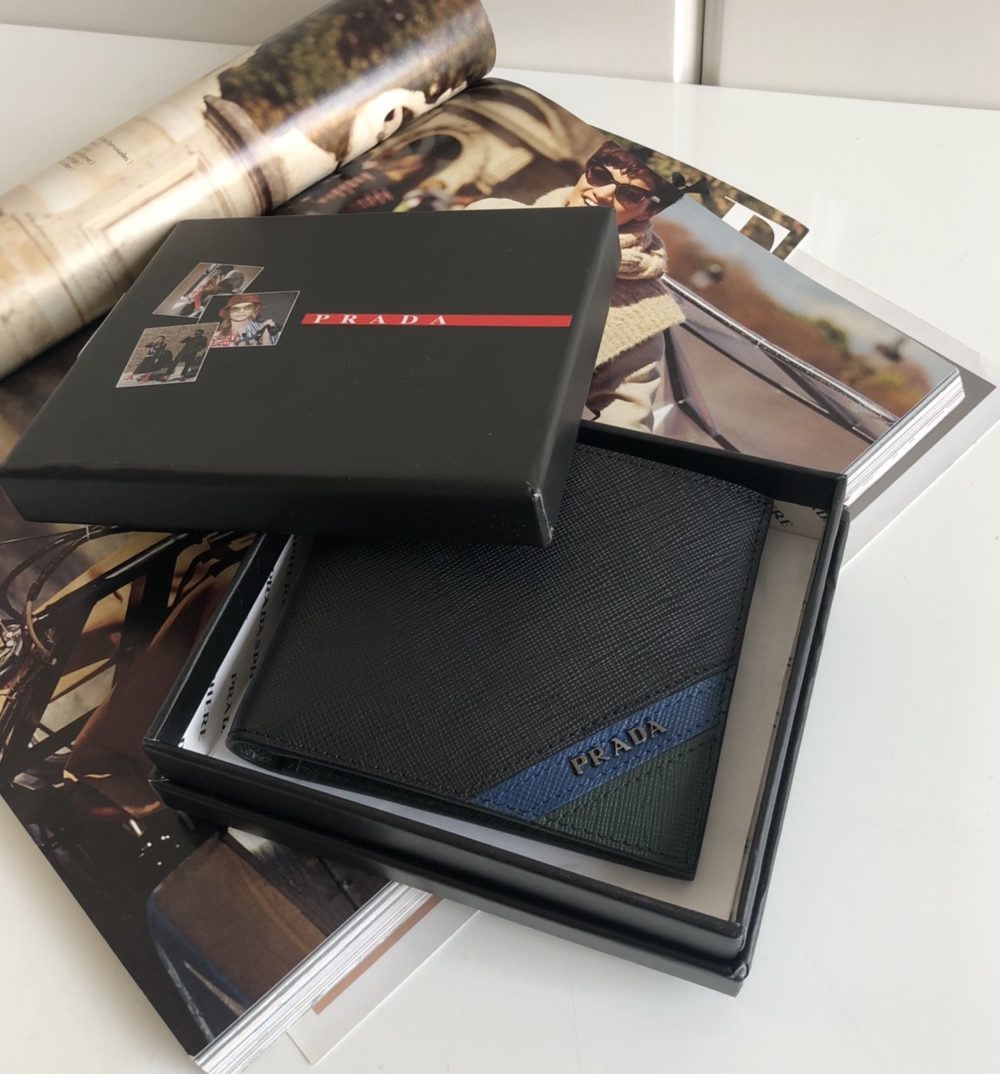 1:1 Replica Prada Saffiano Wallet Black For Women, Women's Wallets 4.5in/11cm