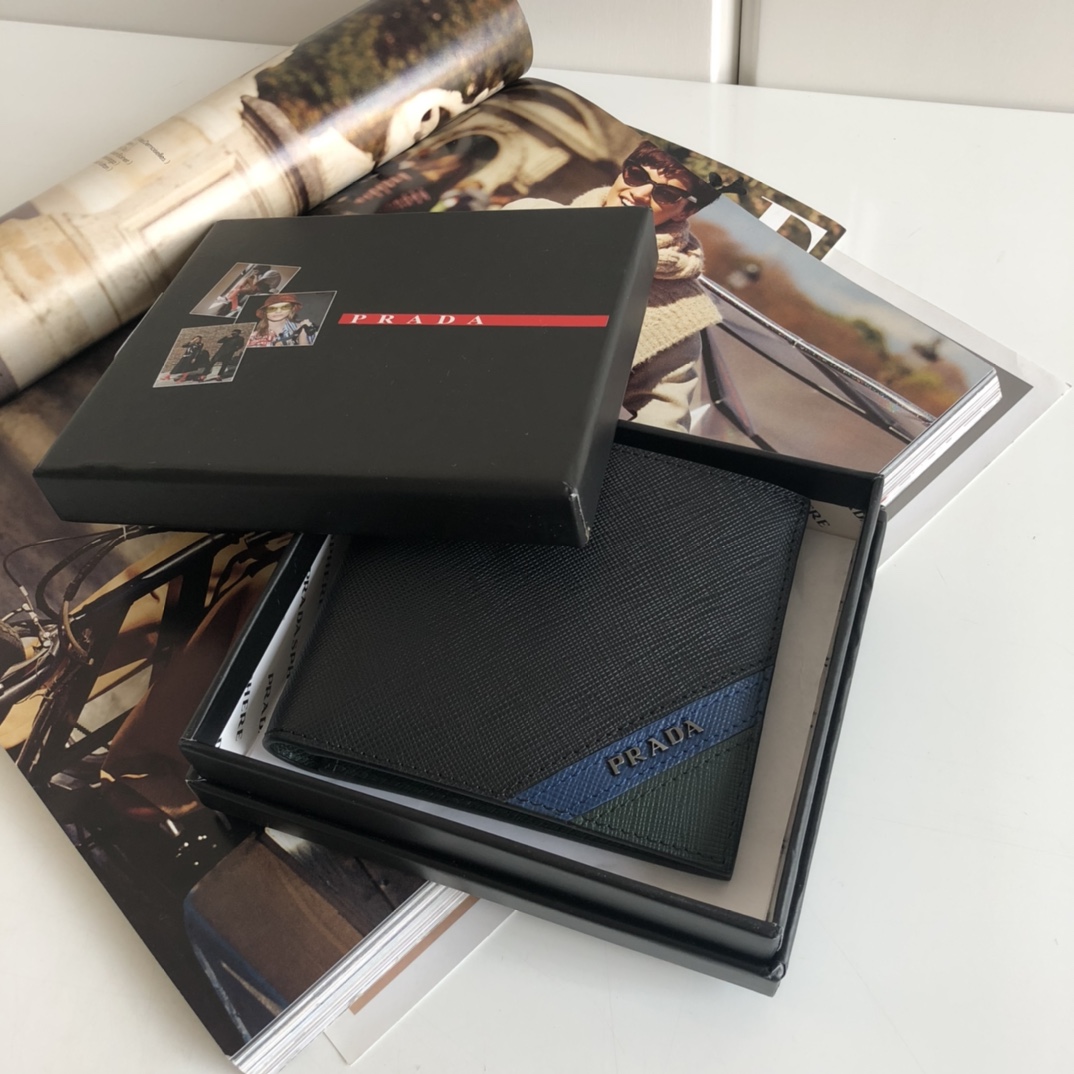 1:1 Replica Prada Saffiano Wallet Black For Women, Women's Wallets 4.5in/11cm - Image 3