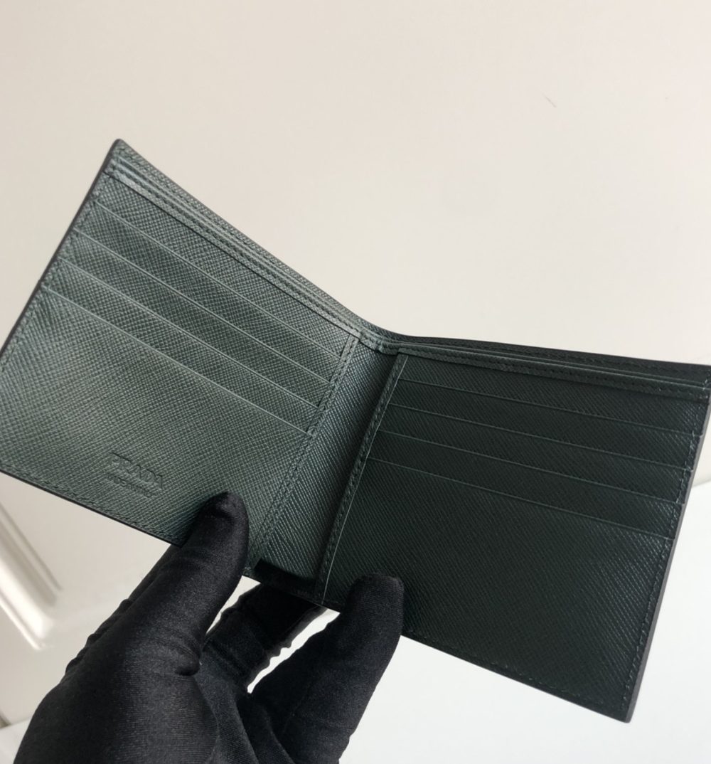 1:1 Replica Prada Saffiano Wallet Black For Women, Women's Wallets 4.5in/11cm