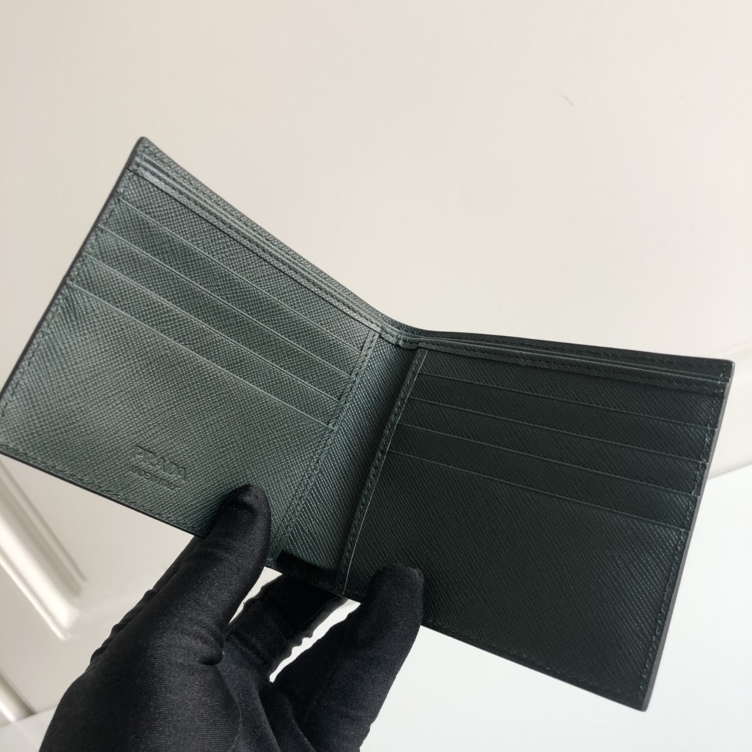 1:1 Replica Prada Saffiano Wallet Black For Women, Women's Wallets 4.5in/11cm - Image 5