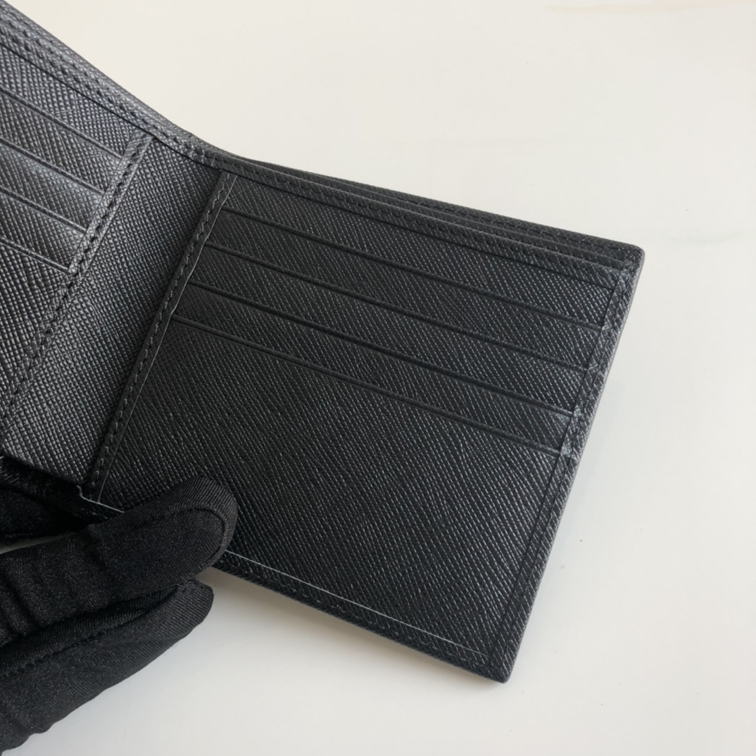 1:1 Replica Prada Saffiano Wallet Black For Women, Women's Wallets 4.5in/11cm - Image 8