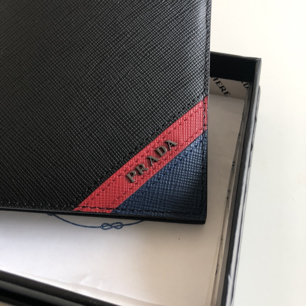 1:1 Replica Prada Saffiano Wallet Black For Women, Women's Wallets 4.5in/11cm - Image 4