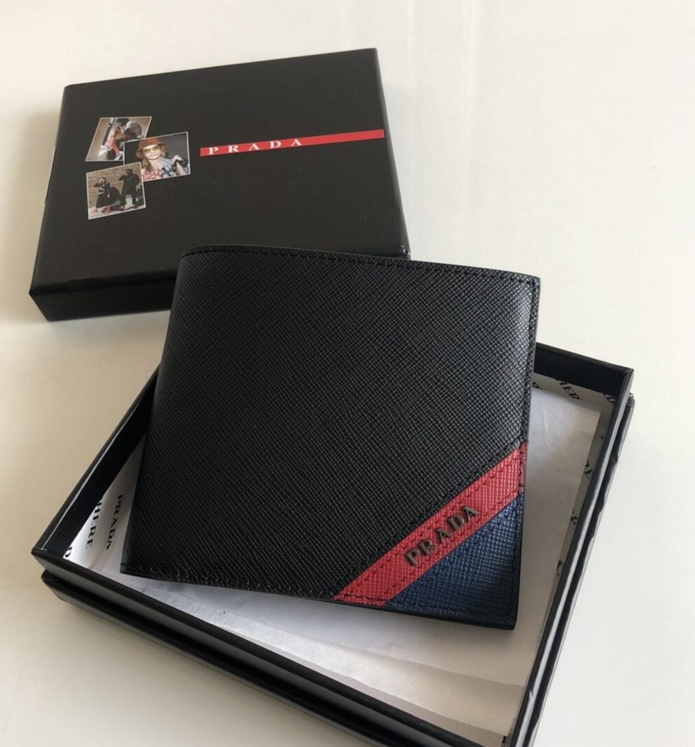 1:1 Replica Prada Saffiano Wallet Black For Women, Women's Wallets 4.5in/11cm