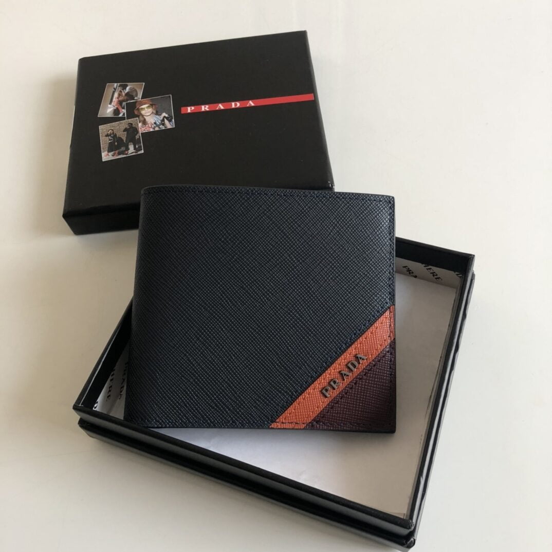 1:1 Replica Prada Saffiano Wallet Black For Women, Women's Wallets 4.5in/11cm