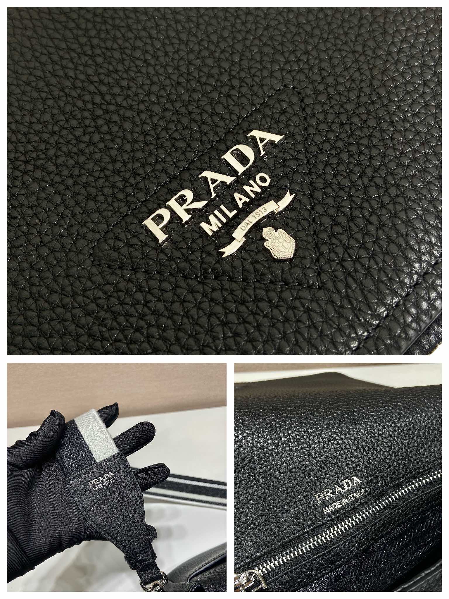 Prada Shoulder Bag Black For Women, Women's Bags 9in/23cm 1BD314_2DKV_F0002_V_3OO - Image 6