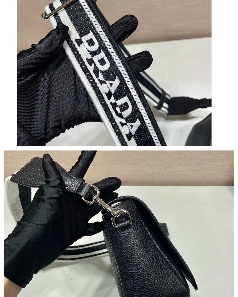 Prada Shoulder Bag Black For Women, Women's Bags 9in/23cm 1BD314_2DKV_F0002_V_3OO