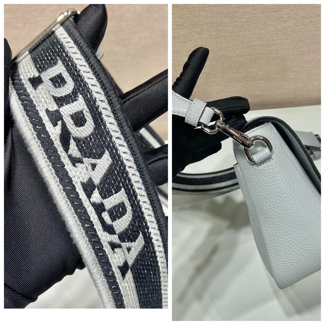 Prada Shoulder Bag Grey For Women, Women's Bags 9in/23cm 1BD314_2DKV_F010I_V_3OO - Image 3