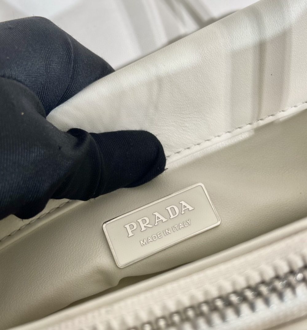 Prada Small Bag White For Women, Women's Bags 9.8in/25cm 1BA368_2DDJ_F0009_V_OOO