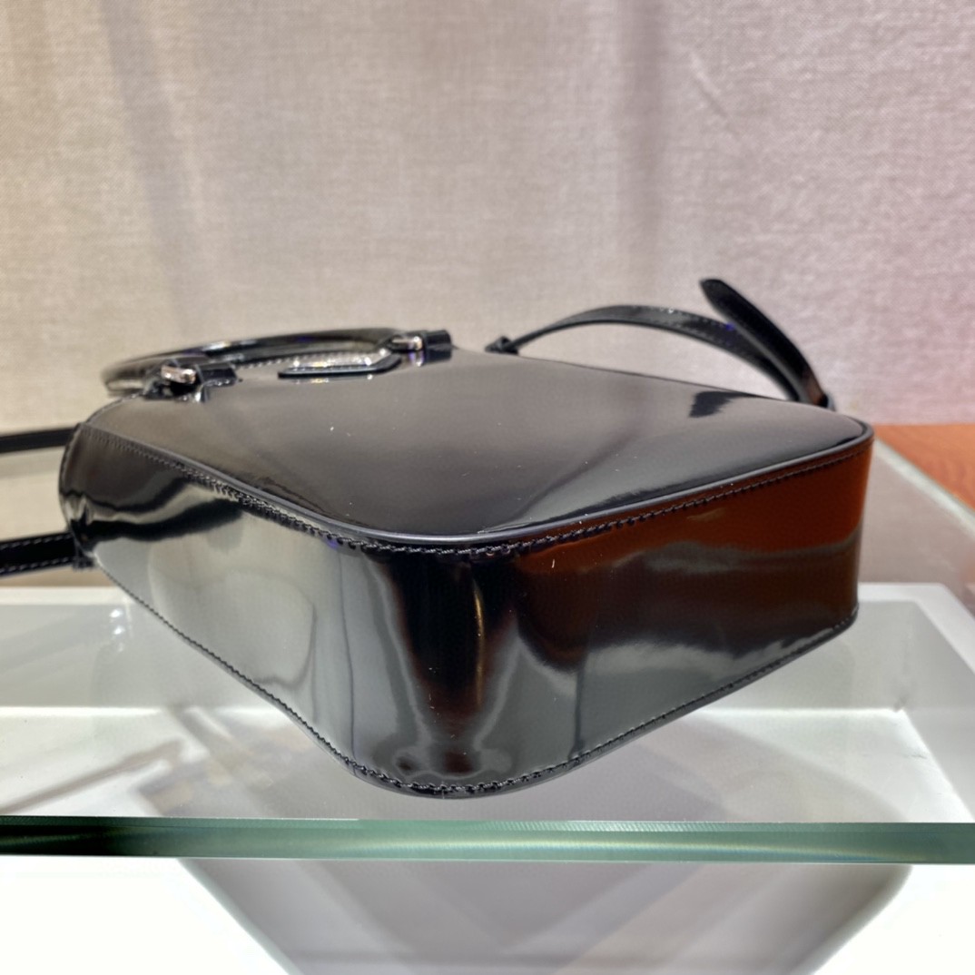 Prada Small Brushed Tote Black For Women, Women's Bags 6.9in/18cm 1BA331_ZO6_F0002_V_OOO - Image 7