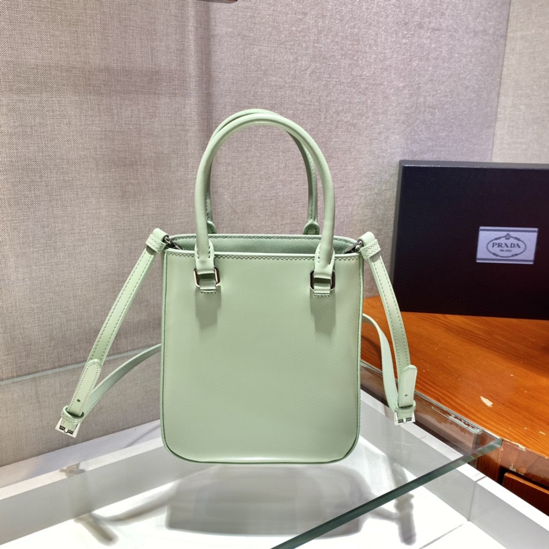 Prada Small Brushed Tote Green For Women, Women's Bags 6.9in/18cm - Image 6