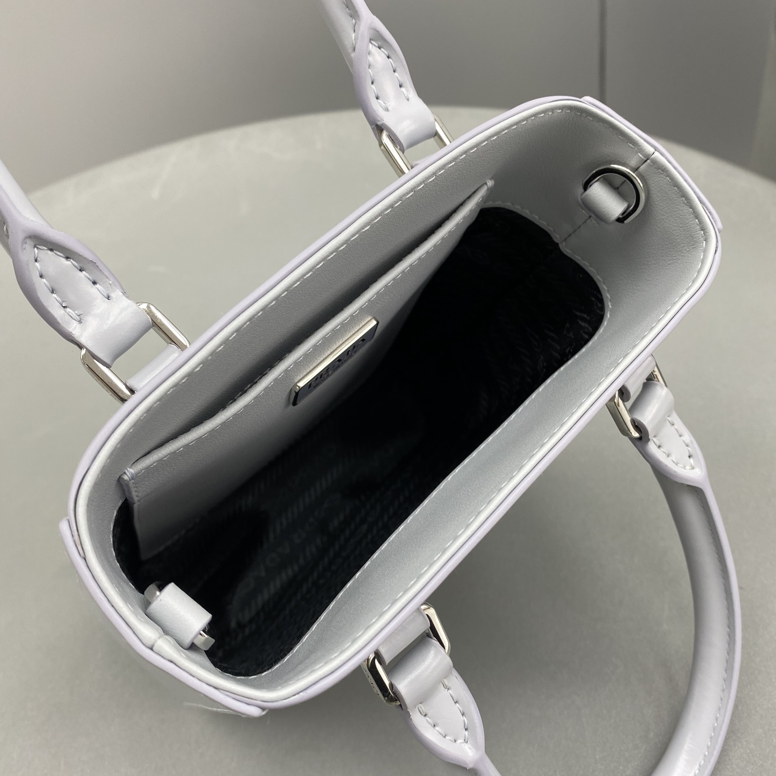 Prada Small Brushed Tote Grey For Women, Women's Bags 6.9in/18cm - Image 2