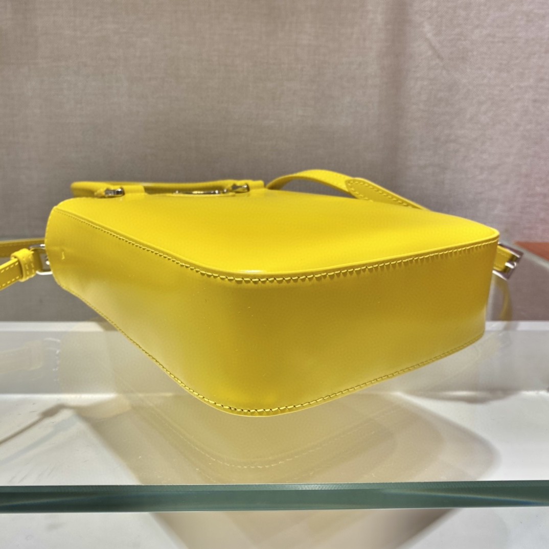 Prada Small Brushed Tote Yellow For Women, Women's Bags 6.9in/18cm 1BA331_ZO6_F0ZNZ_V_OOO - Image 7