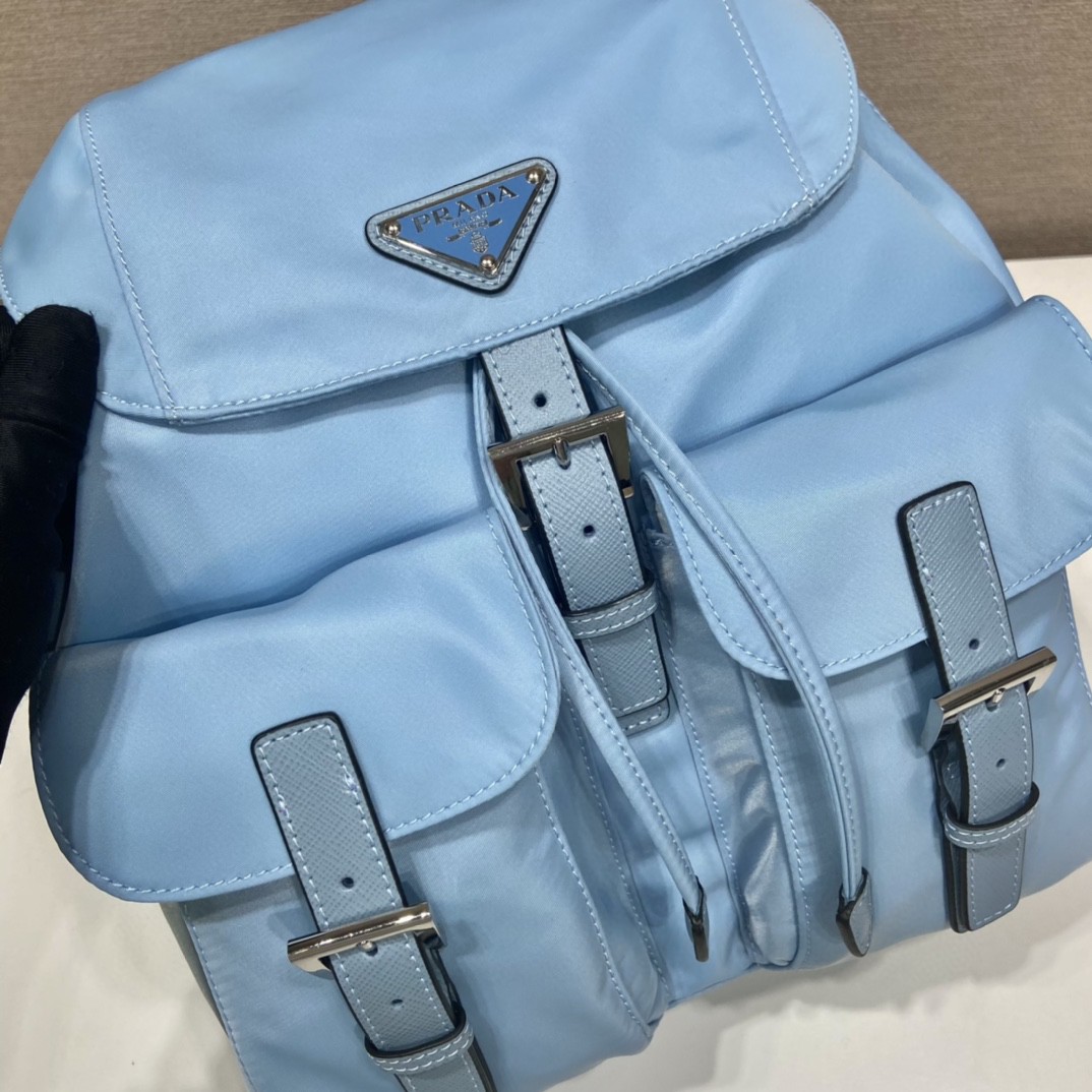 Prada Small Re-Nylon Backpack Blue For Women, Women's Bags 11in/28cm 1BZ677_RV44_F0076_V_OOO - Image 7
