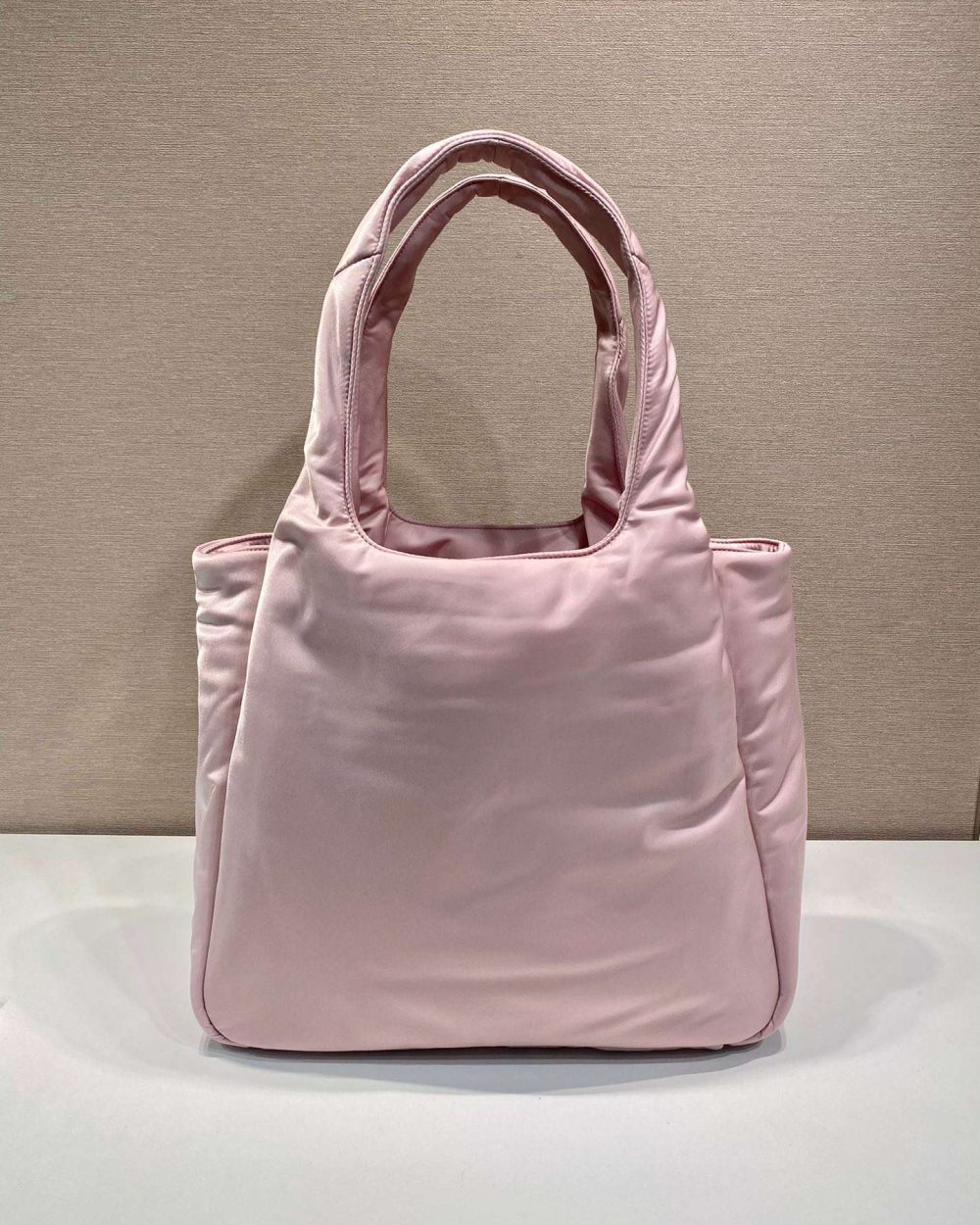 Prada Soft Padded Re-Nylon Bag White/Pink For Women 15in/38cm