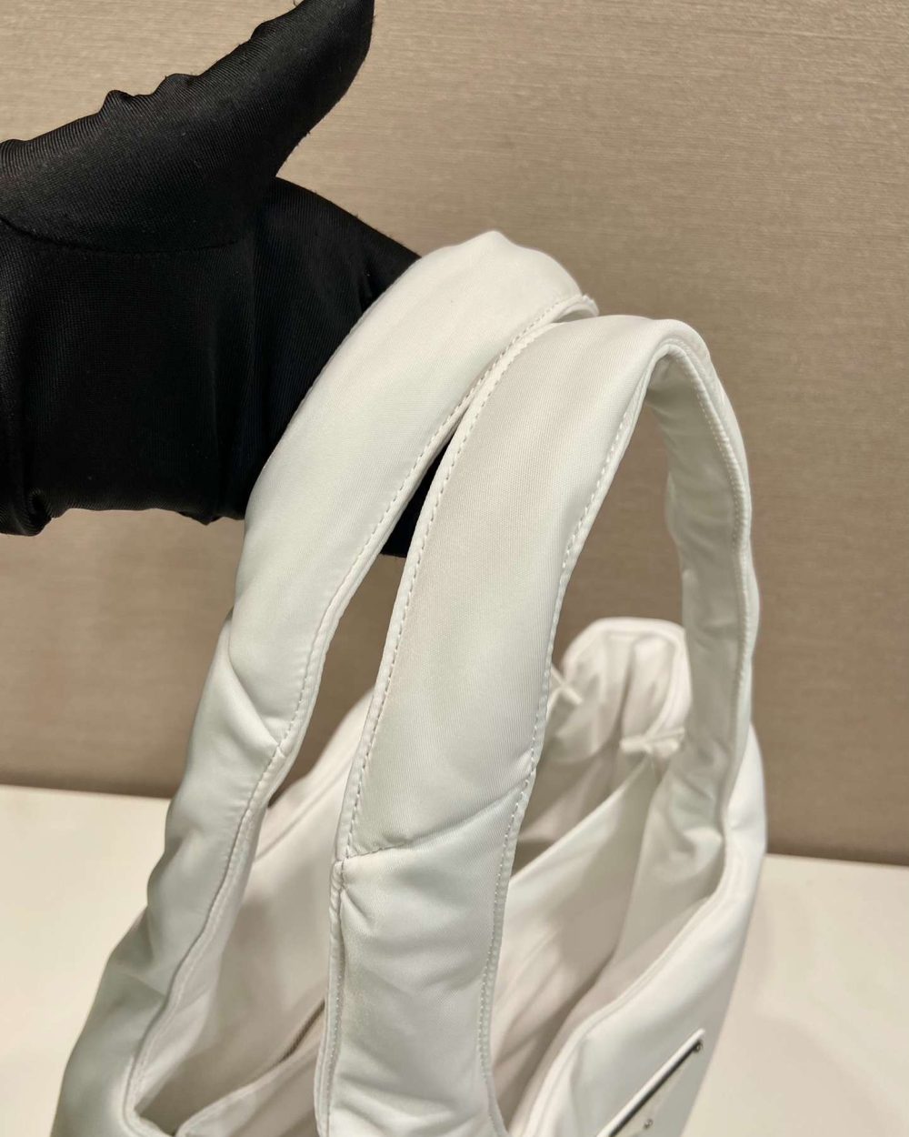 Prada Soft Padded Re-Nylon Bag White/Pink For Women 15in/38cm