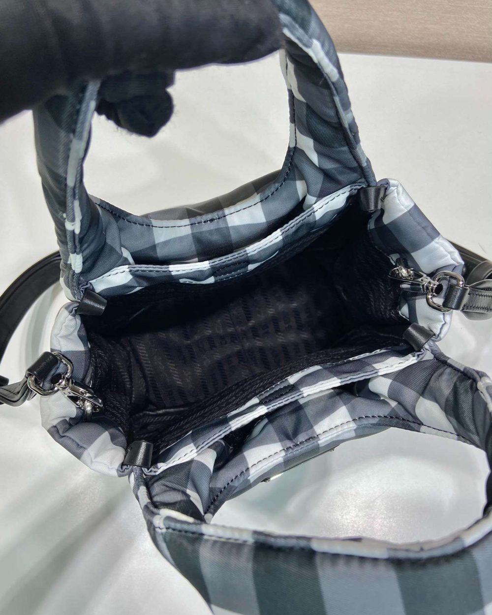 Prada Soft Padded Re-Nylon Mini-Bag White For Women 7.1in/18cm