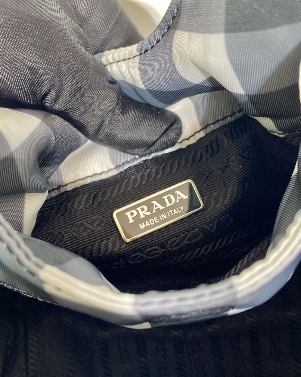 Prada Soft Padded Re-Nylon Mini-Bag White For Women 7.1in/18cm