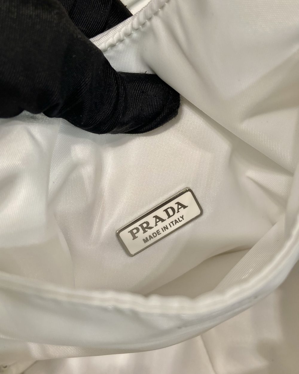 Prada Soft Padded Re-Nylon Mini-Bag White/Pink/Beige For Women 7.1in/18cm 1BA359_RCCJ_F0009_V_OVM