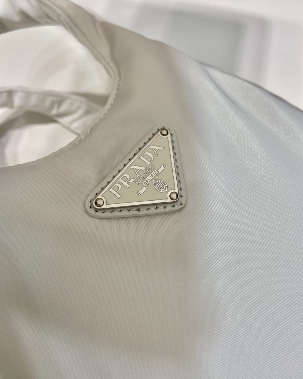 Prada Soft Padded Re-Nylon Mini-Bag White/Pink/Beige For Women 7.1in/18cm 1BA359_RCCJ_F0009_V_OVM