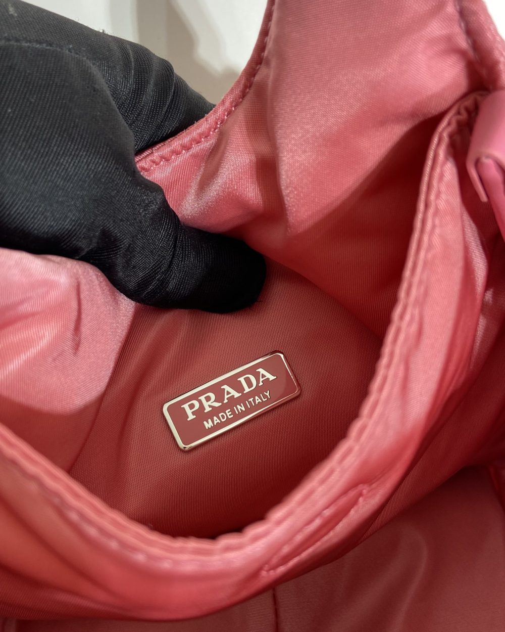 Prada Soft Padded Re-Nylon Mini-Bag White/Pink/Beige For Women 7.1in/18cm 1BA359_RCCJ_F0009_V_OVM